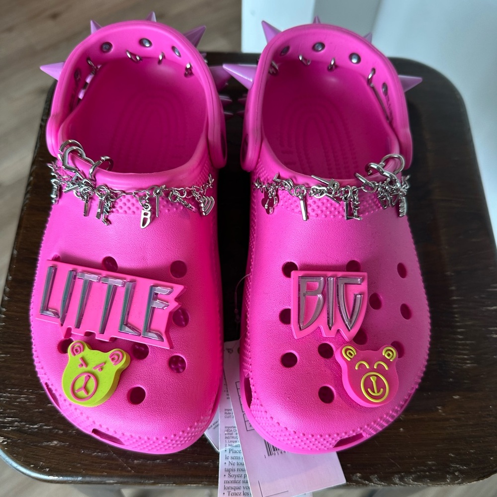 Little Big Pink crocs NWT